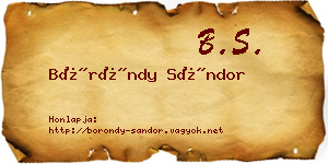 Böröndy Sándor névjegykártya